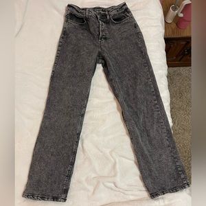 *SOLD* Super High-Rise Straight Black Jeans